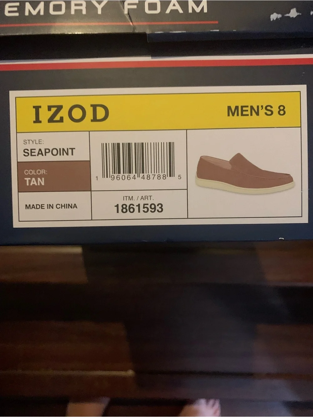 New Izod Men's Slip-On Loafers in Brown Nubuck. Size 8
